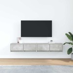 vidaXL Dulapuri TV 2 buc Beton Gri 80x31x25,5 cm Lemn prelucrat vidaXL Dulapuri TV 2 buc Beton Gri 80x31x25,5 cm Lemn prelucrat