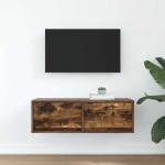 vidaXL Dulap TV stejar afumat 80x31x25,5 cm din lemn de prelucrare