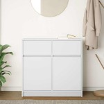 vidaXL Bufetă cu sertar alb 80x34x76 cm lemn prelucrat
