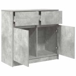 vidaXL Bufetă cu sertar Gri beton 80x34x76 cm Lemn prelucrat