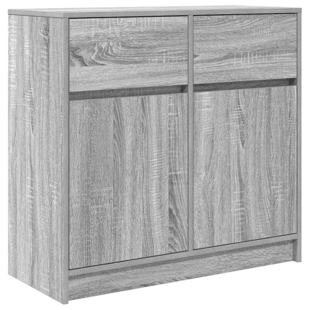 vidaXL Bufetă cu sertar Gri Sonoma 80x34x76 cm Lemn prelucrat