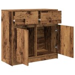 vidaXL Bufetă cu sertar Lemn vechi 80x34x76 cm Lemn prelucrat