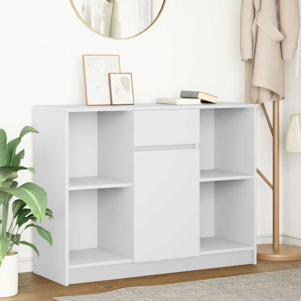 vidaXL Bufetă cu sertar alb 101x35x76 cm din lemn prelucrat