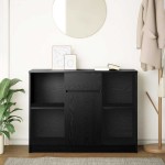 vidaXL Bufetă cu sertar Stejar negru 101x35x76 cm Lemn prelucrat vidaXL Bufetă cu sertar Stejar negru 101x35x76 cm Lemn prelucrat