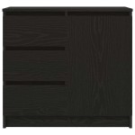 vidaXL Bufetă cu sertar Stejar negru 71x35x65 cm Lemn prelucrat