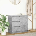 vidaXL Bufetă cu sertar Gri beton 71x35x65 cm Lemn prelucrat vidaXL Bufetă cu sertar Gri beton 71x35x65 cm Lemn prelucrat