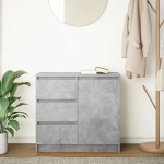 vidaXL Bufetă cu sertar Gri beton 71x35x65 cm Lemn prelucrat vidaXL Bufetă cu sertar Gri beton 71x35x65 cm Lemn prelucrat