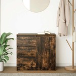 vidaXL Bufetă cu sertar stejar afumat 71x35x65 cm lemn de stratificat vidaXL Bufetă cu sertar stejar afumat 71x35x65 cm lemn de stratificat