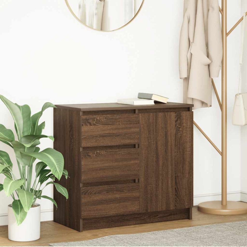 vidaXL Bufetă cu sertar Stejar maro 71x35x65 cm Lemn prelucrat
