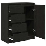 vidaXL Bufetă cu sertare Stejar negru 71x35x84 cm Lemn prelucrat