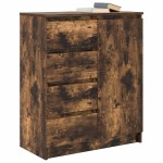 vidaXL Bufetă cu sertare Stejar afumat 71x35x84 cm Lemn prelucrat