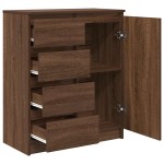 vidaXL Bufetă cu sertare Stejar maro 71x35x84 cm Lemn prelucrat