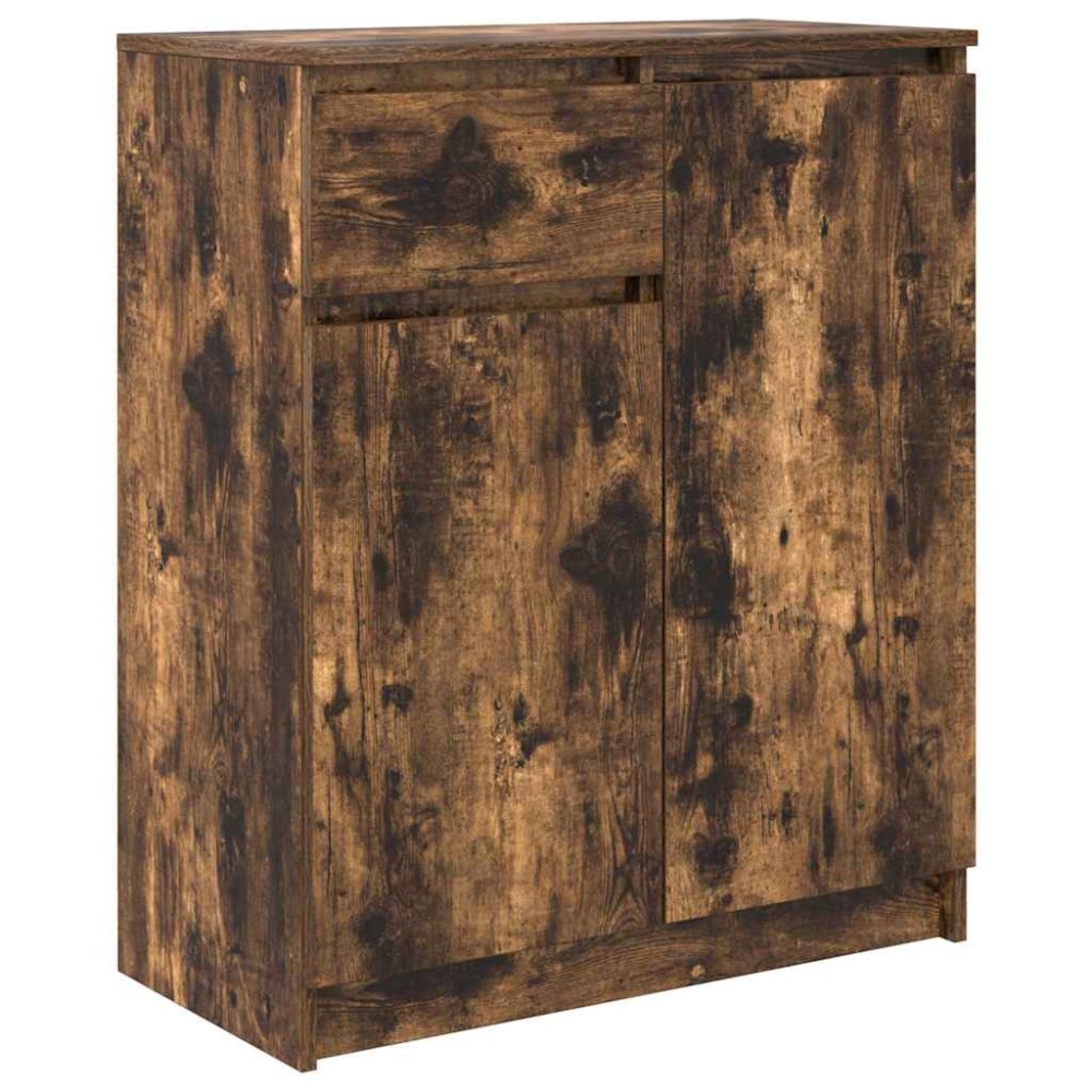 vidaXL Bufetă cu sertar stejar afumat 71x35x84 cm lemn de stratificat
