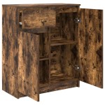 vidaXL Bufetă cu sertar stejar afumat 71x35x84 cm lemn de stratificat