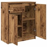 vidaXL Bufetă cu sertar Lemn vechi 71x35x84 cm Lemn prelucrat