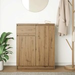 vidaXL Bufetă cu sertar Artisan Stejar 71x35x84 cm Lemn prelucrat vidaXL Bufetă cu sertar Artisan Stejar 71x35x84 cm Lemn prelucrat