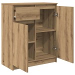 vidaXL Bufetă cu sertar Artisan Stejar 71x35x84 cm Lemn prelucrat vidaXL Bufetă cu sertar Artisan Stejar 71x35x84 cm Lemn prelucrat