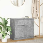 vidaXL Bufetă cu sertar Gri beton 71x35x65 cm Lemn prelucrat vidaXL Bufetă cu sertar Gri beton 71x35x65 cm Lemn prelucrat