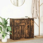 vidaXL Bufetă cu sertar stejar afumat 71x35x65 cm lemn de stratificat vidaXL Bufetă cu sertar stejar afumat 71x35x65 cm lemn de stratificat