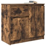 vidaXL Bufetă cu sertar stejar afumat 71x35x65 cm lemn de stratificat vidaXL Bufetă cu sertar stejar afumat 71x35x65 cm lemn de stratificat