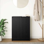 vidaXL Bufetă Stejar negru 57x34x76 cm Lemn prelucrat vidaXL Bufetă Stejar negru 57x34x76 cm Lemn prelucrat