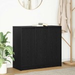 vidaXL Bufetă Stejar negru 85x34x76 cm Lemn prelucrat vidaXL Bufetă Stejar negru 85x34x76 cm Lemn prelucrat