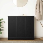 vidaXL Bufetă Stejar negru 85x34x76 cm Lemn prelucrat vidaXL Bufetă Stejar negru 85x34x76 cm Lemn prelucrat