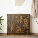vidaXL Bufetă Stejar afumat 85x34x76 cm Lemn prelucrat vidaXL Bufetă Stejar afumat 85x34x76 cm Lemn prelucrat