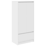 vidaXL Dulap cu sertar alb 55,5x34x119,5 cm lemn de prelucrare vidaXL Dulap cu sertar alb 55,5x34x119,5 cm lemn de prelucrare
