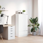 vidaXL Dulap cu sertar alb 55,5x34x119,5 cm lemn de prelucrare vidaXL Dulap cu sertar alb 55,5x34x119,5 cm lemn de prelucrare