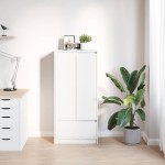 vidaXL Dulap cu sertar alb 55,5x34x119,5 cm lemn de prelucrare vidaXL Dulap cu sertar alb 55,5x34x119,5 cm lemn de prelucrare