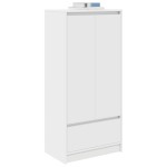 vidaXL Dulap cu sertar alb 55,5x34x119,5 cm lemn de prelucrare vidaXL Dulap cu sertar alb 55,5x34x119,5 cm lemn de prelucrare