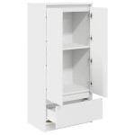 vidaXL Dulap cu sertar alb 55,5x34x119,5 cm lemn de prelucrare vidaXL Dulap cu sertar alb 55,5x34x119,5 cm lemn de prelucrare
