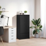 vidaXL Dulap cu sertar stejar negru 55,5x34x119,5 cm lemn prelucrat vidaXL Dulap cu sertar stejar negru 55,5x34x119,5 cm lemn prelucrat