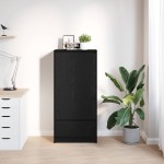 vidaXL Dulap cu sertar stejar negru 55,5x34x119,5 cm lemn prelucrat vidaXL Dulap cu sertar stejar negru 55,5x34x119,5 cm lemn prelucrat