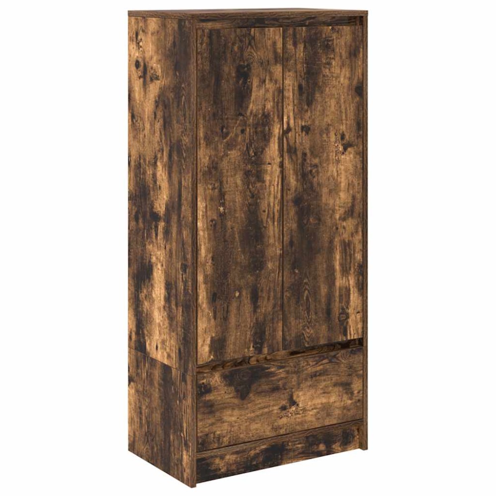 vidaXL Dulap cu sertar stejar afumat 55,5x34x119,5 cm Lemn prelucrat