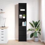 vidaXL Tablou Stejar negru 37,5x35x180 cm Lemn prelucrat