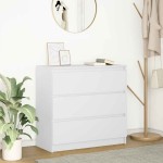 vidaXL Bufetă albă 80x35x76 cm din lemn prelucrat vidaXL Bufetă albă 80x35x76 cm din lemn prelucrat