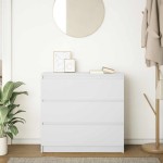 vidaXL Bufetă albă 80x35x76 cm din lemn prelucrat vidaXL Bufetă albă 80x35x76 cm din lemn prelucrat