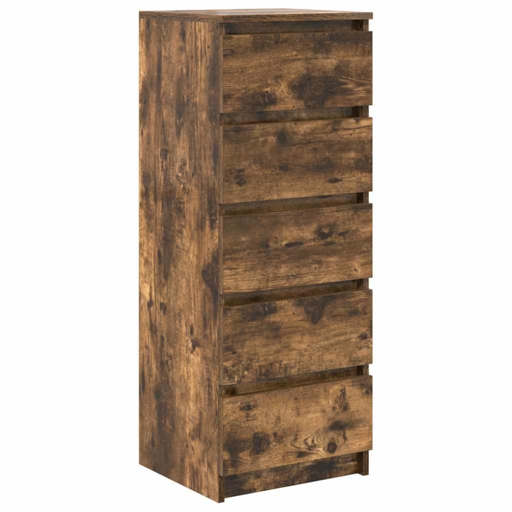 vidaXL Bufetă cu sertare Stejar afumat 37,5x35x99 cm Lemn prelucrat