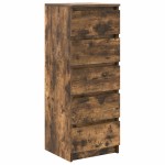 vidaXL Bufetă cu sertare Stejar afumat 37,5x35x99 cm Lemn prelucrat