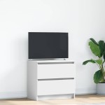 vidaXL Dulap TV, alb, 60x35x54 cm, lemn prelucrat vidaXL Dulap TV, alb, 60x35x54 cm, lemn prelucrat