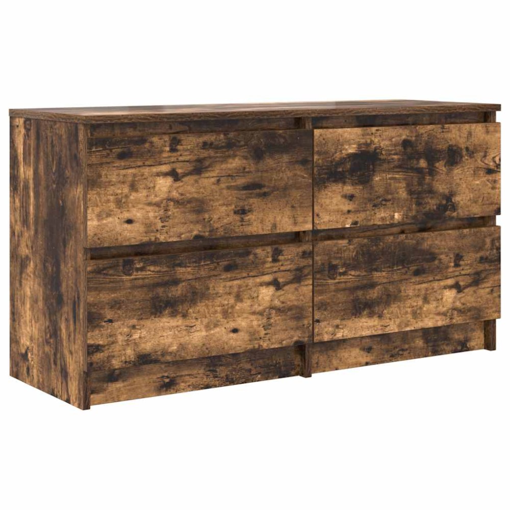 vidaXL Comodă TV, stejar fumuriu, 100x35x54 cm, lemn compozit