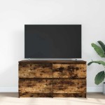 vidaXL Comodă TV, stejar fumuriu, 100x35x54 cm, lemn compozit vidaXL Comodă TV, stejar fumuriu, 100x35x54 cm, lemn compozit