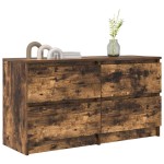 vidaXL Comodă TV, stejar fumuriu, 100x35x54 cm, lemn compozit vidaXL Comodă TV, stejar fumuriu, 100x35x54 cm, lemn compozit