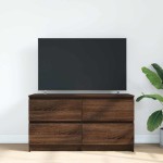 vidaXL Comodă TV, stejar maro, 100x35x54 cm, lemn prelucrat