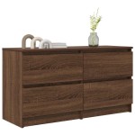 vidaXL Comodă TV, stejar maro, 100x35x54 cm, lemn prelucrat