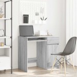 vidaXL Birou Gri Sonoma 86x49x76 cm lemn prelucrat vidaXL Birou Gri Sonoma 86x49x76 cm lemn prelucrat