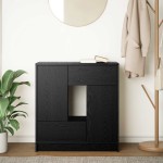 vidaXL Bufetă cu sertare și uși Stejar negru 70,5x34x74,5 cm