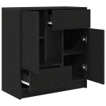 vidaXL Bufetă cu sertare și uși Stejar negru 70,5x34x74,5 cm
